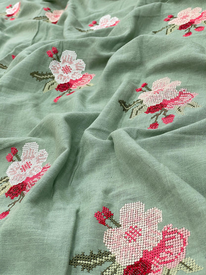 Cotton Linen Embroidery [44"Inch]