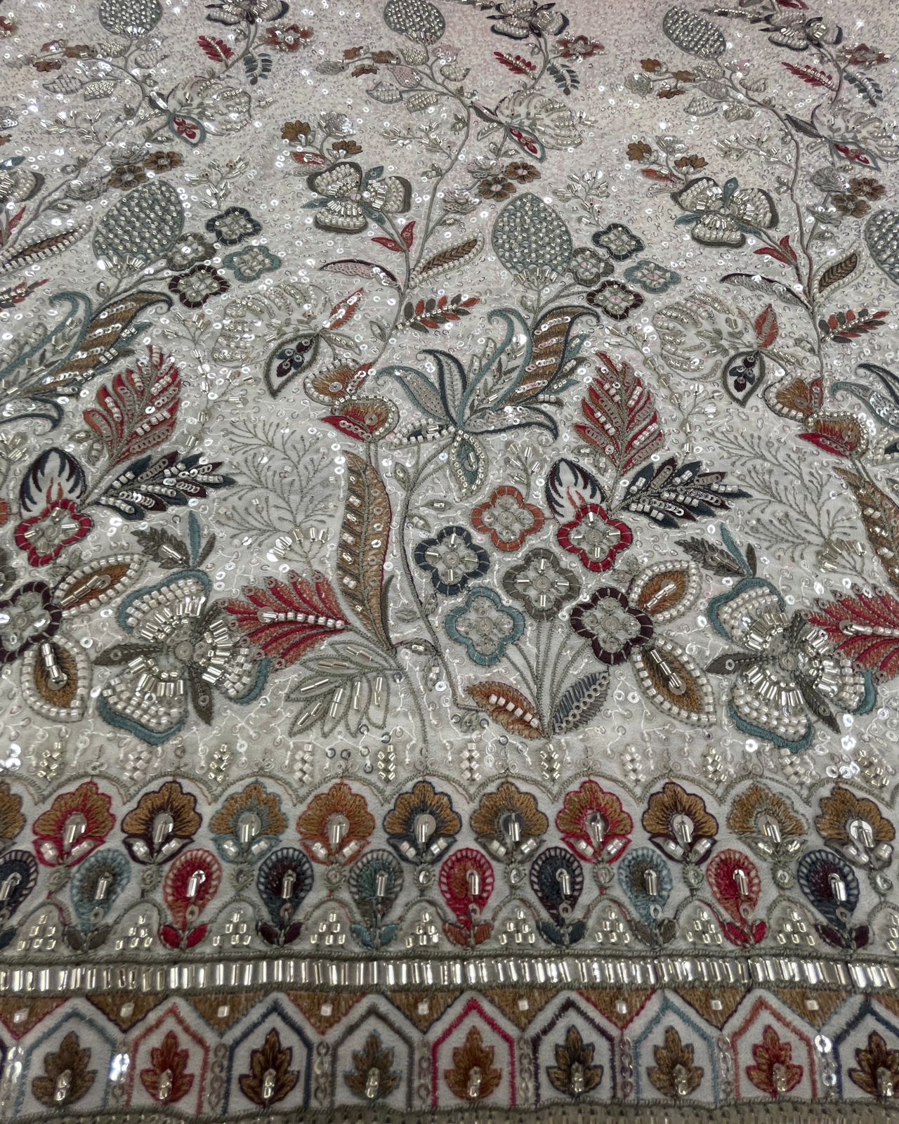 Georgette Sequence With Thread Embroidery (44"Inch)