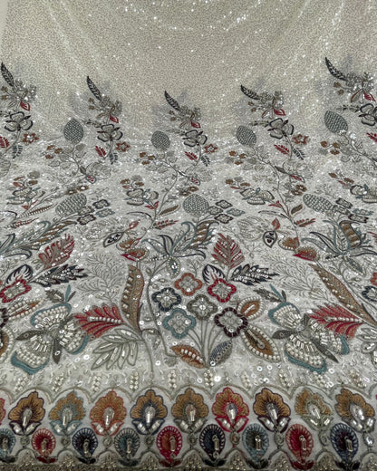 Georgette Sequence With Thread Embroidery (44"Inch)