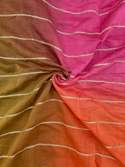 Chanderi Gota Work With 4D Color (Color Available) 44"Inch