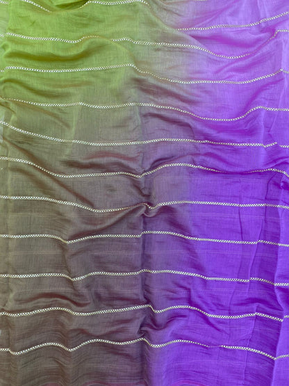 Chanderi Gota Work With 4D Color (Color Available) 44"Inch