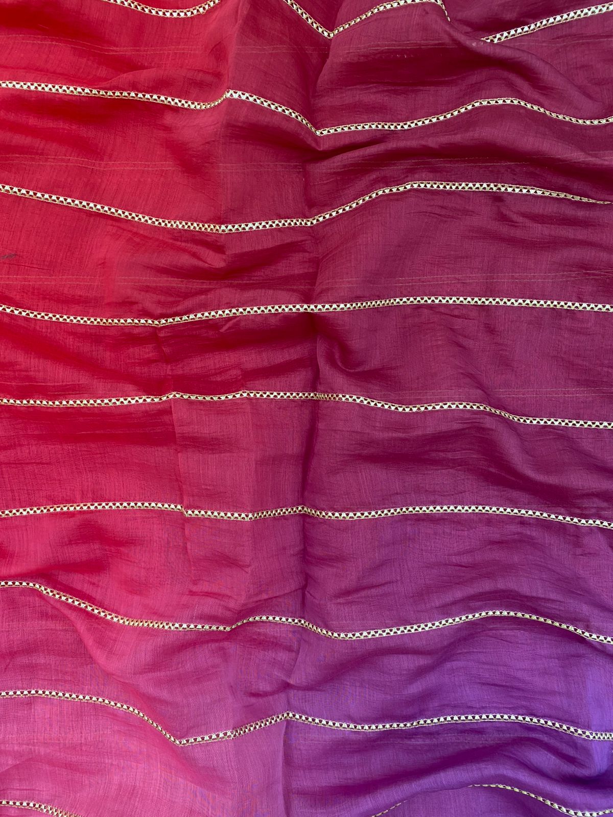 Chanderi Gota Work With 4D Color (Color Available) 44"Inch