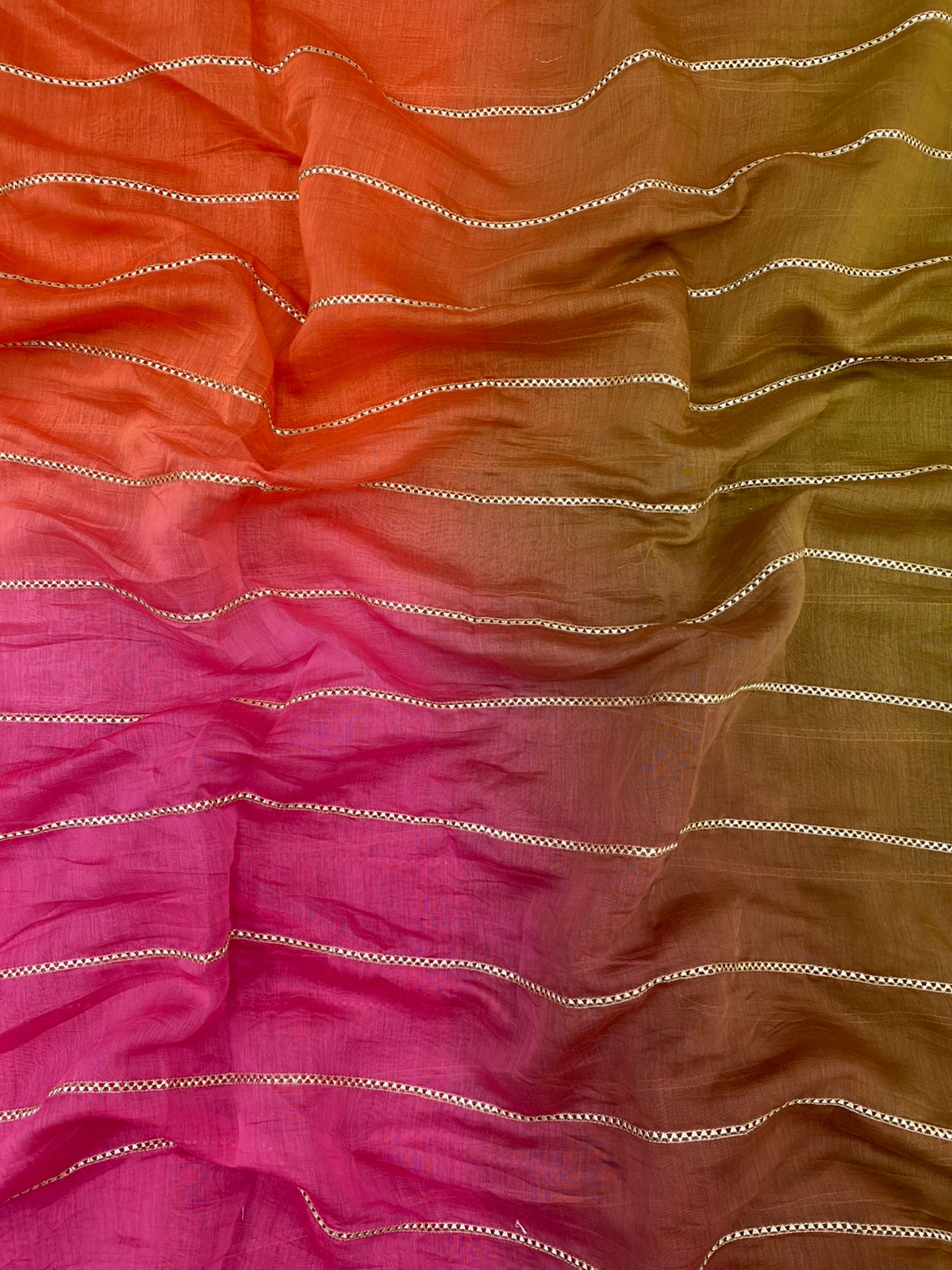 Chanderi Gota Work With 4D Color (Color Available) 44"Inch