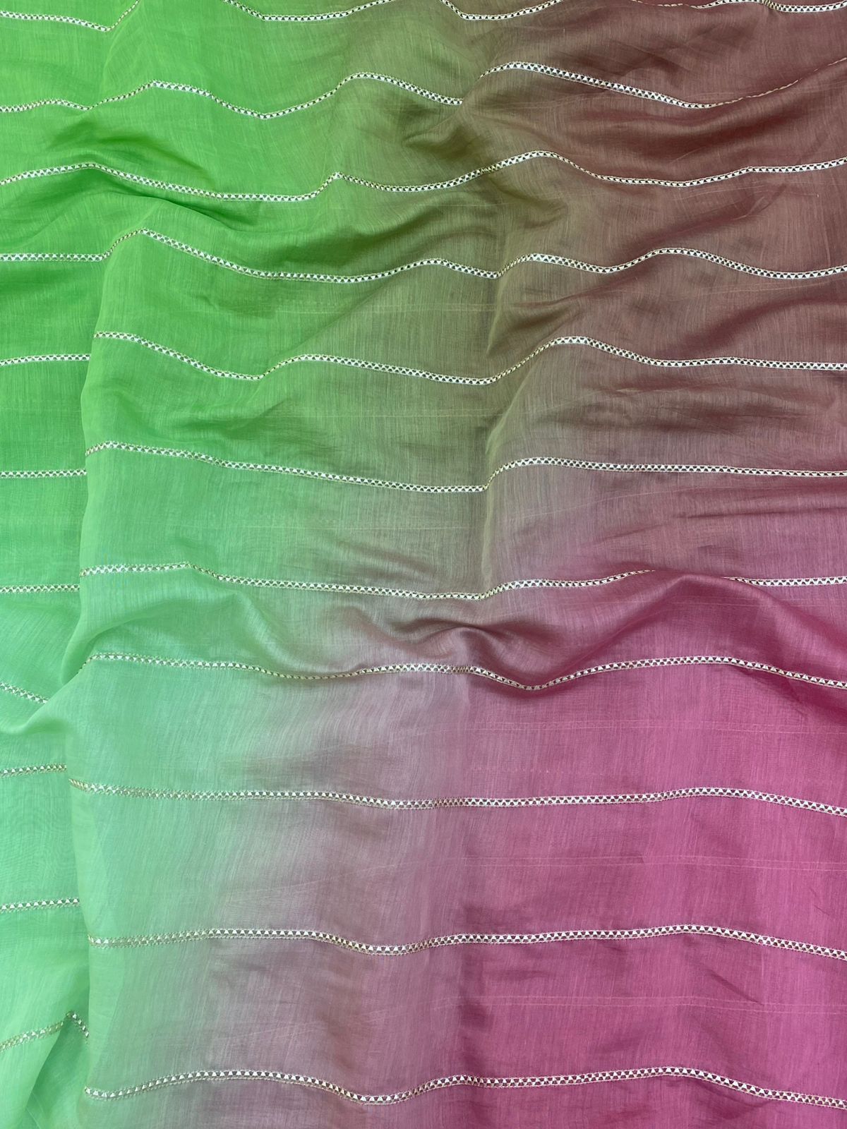 Chanderi Gota Work With 4D Color (Color Available) 44"Inch