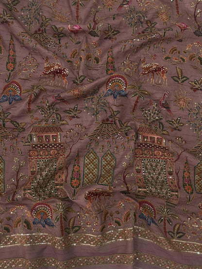 Dola Silk Print With Embroidery [54 inch]