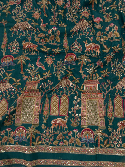 Dola Silk Print With Embroidery [54 inch]