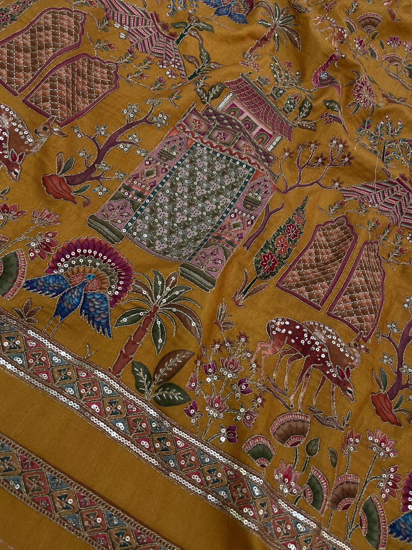 Dola Silk Print With Embroidery [54 inch]