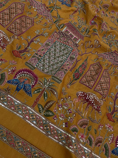 Dola Silk Print With Embroidery [54 inch]
