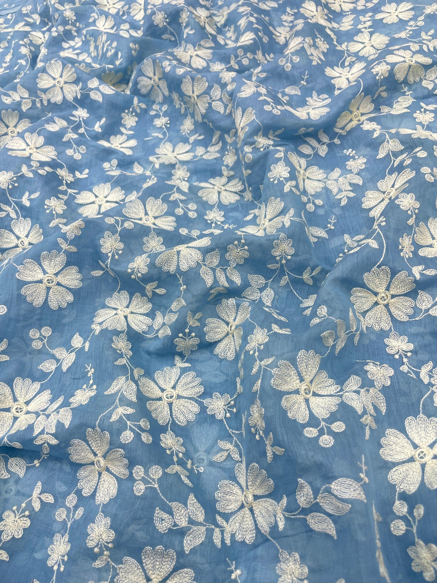 Chanderi Embroidery (Color Available) 44"Inch