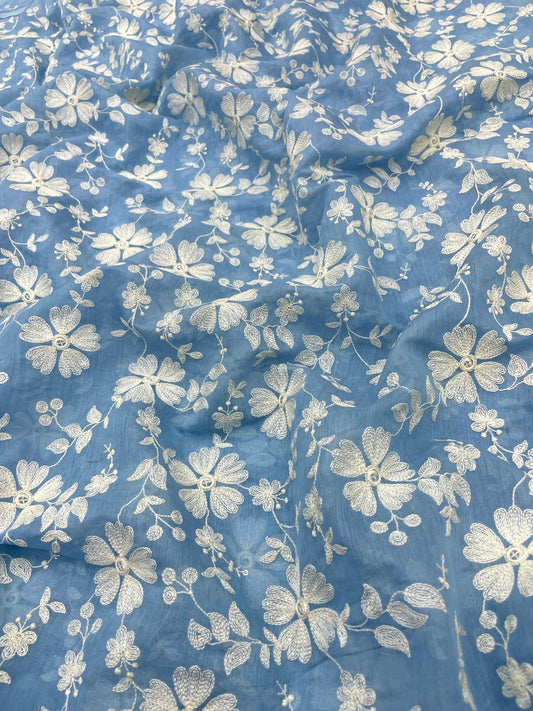 Chanderi Embroidery (Color Available) 44"Inch