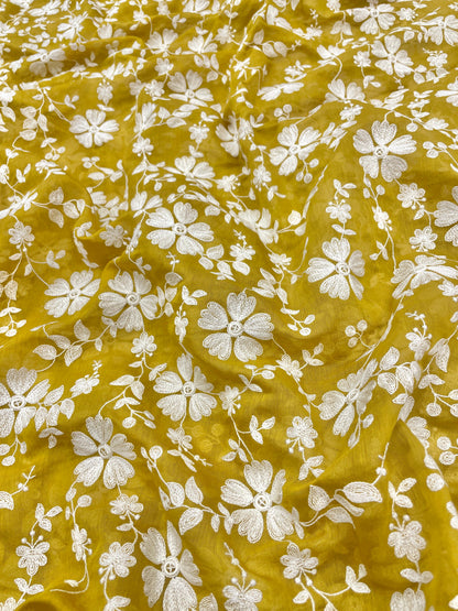 Chanderi Embroidery (Color Available) 44"Inch