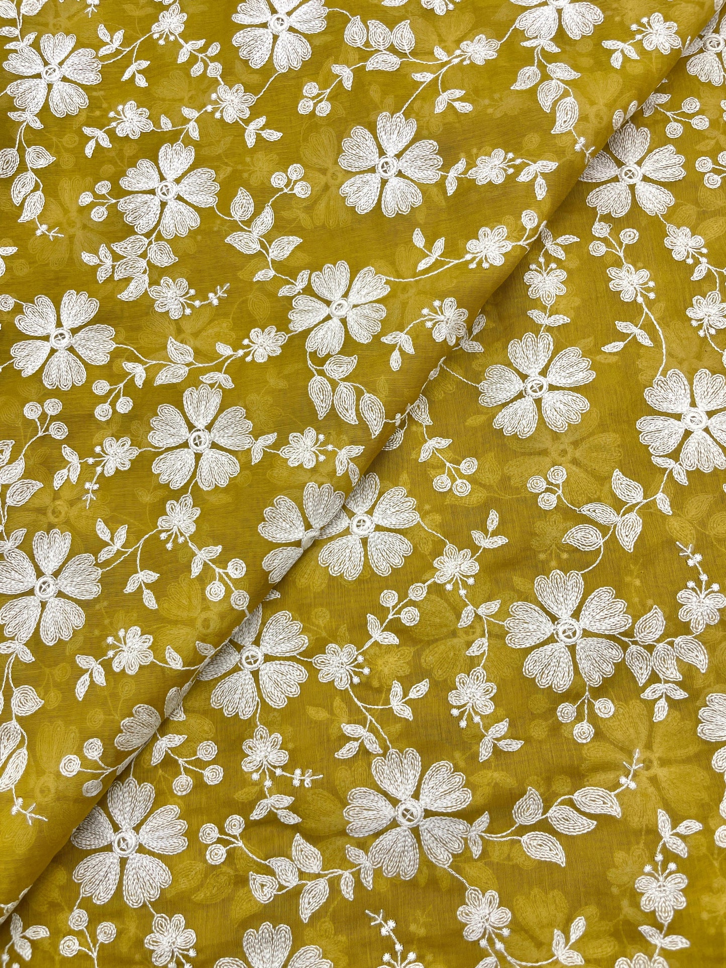 Chanderi Embroidery (Color Available) 44"Inch