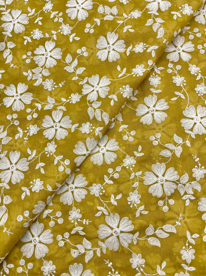 Chanderi Embroidery (Color Available) 44"Inch