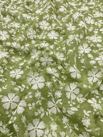 Chanderi Embroidery (Color Available) 44"Inch