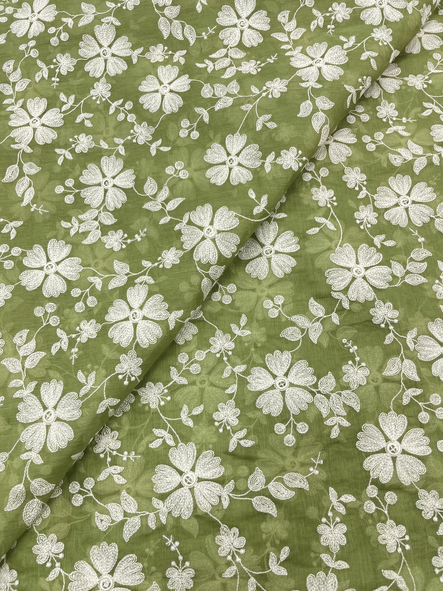 Chanderi Embroidery (Color Available) 44"Inch