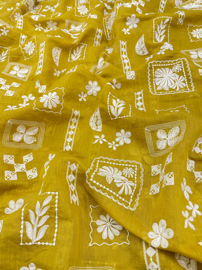 Chanderi Embroidery (Color Available) 44"Inch