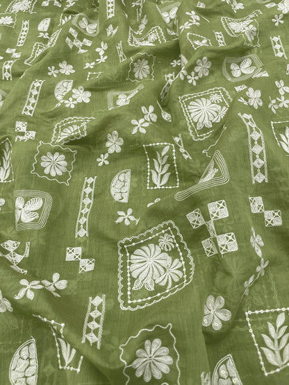 Chanderi Embroidery (Color Available) 44"Inch