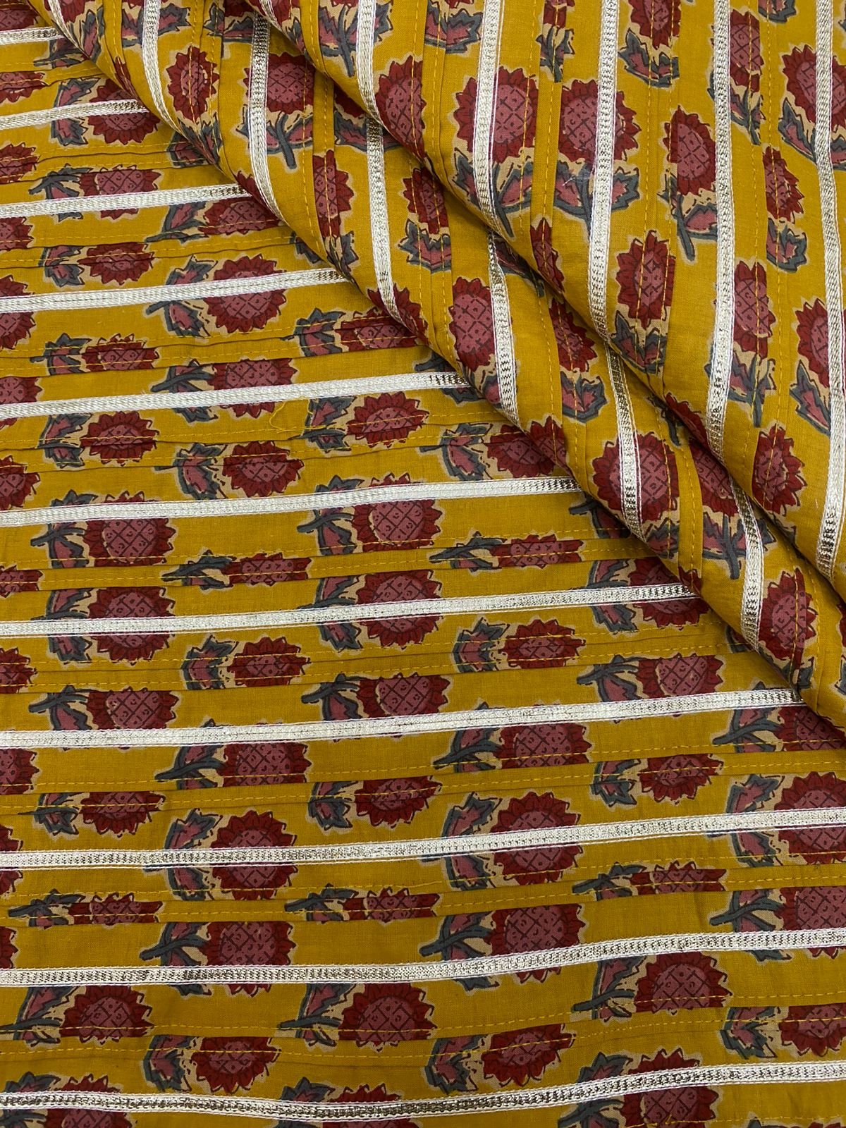 Cotton Print With Pintex With Gota (36" Inch)