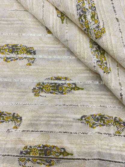 Cotton Print With Pintex With Gota (36" Inch)