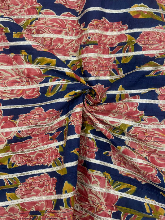 Cotton Print With Pintex With Gota