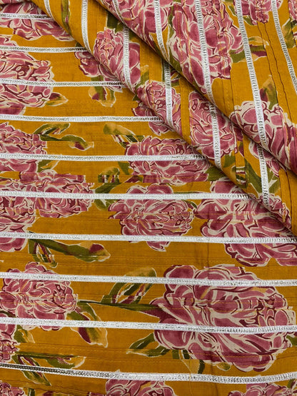 Cotton Print With Pintex With Gota (36" Inch)