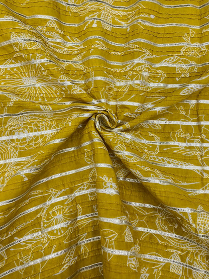 Cotton Print With Pintex With Gota(36" Inch)