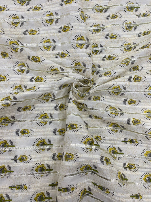 Cotton Print With Pintex With Gota