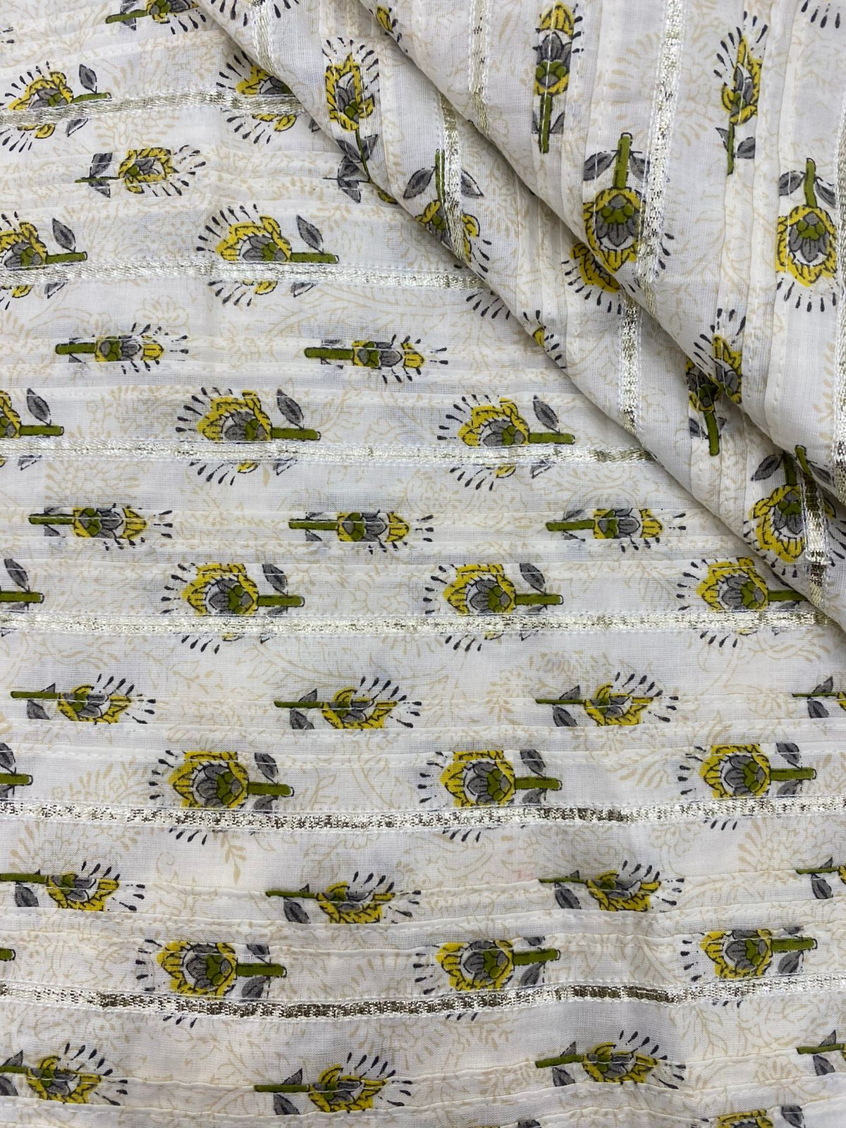 Cotton Print With Pintex With Gota(36" Inch)