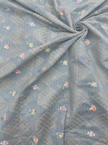Chanderi Embroidery (Color Available) 44"Inch