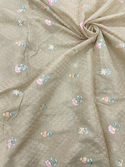Chanderi Embroidery (Color Available) 44"Inch