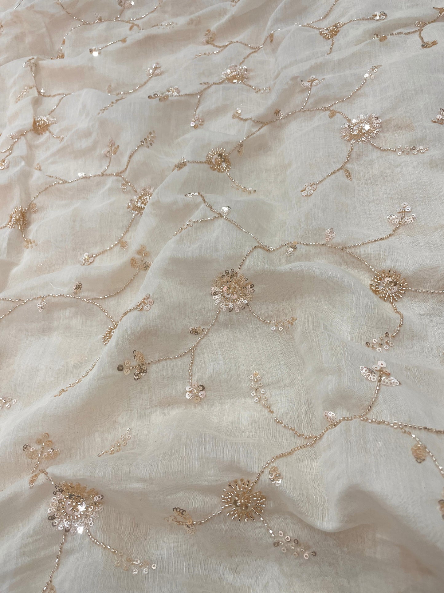 Chanderi Embroidery Beads(Color Available) 44"Inch