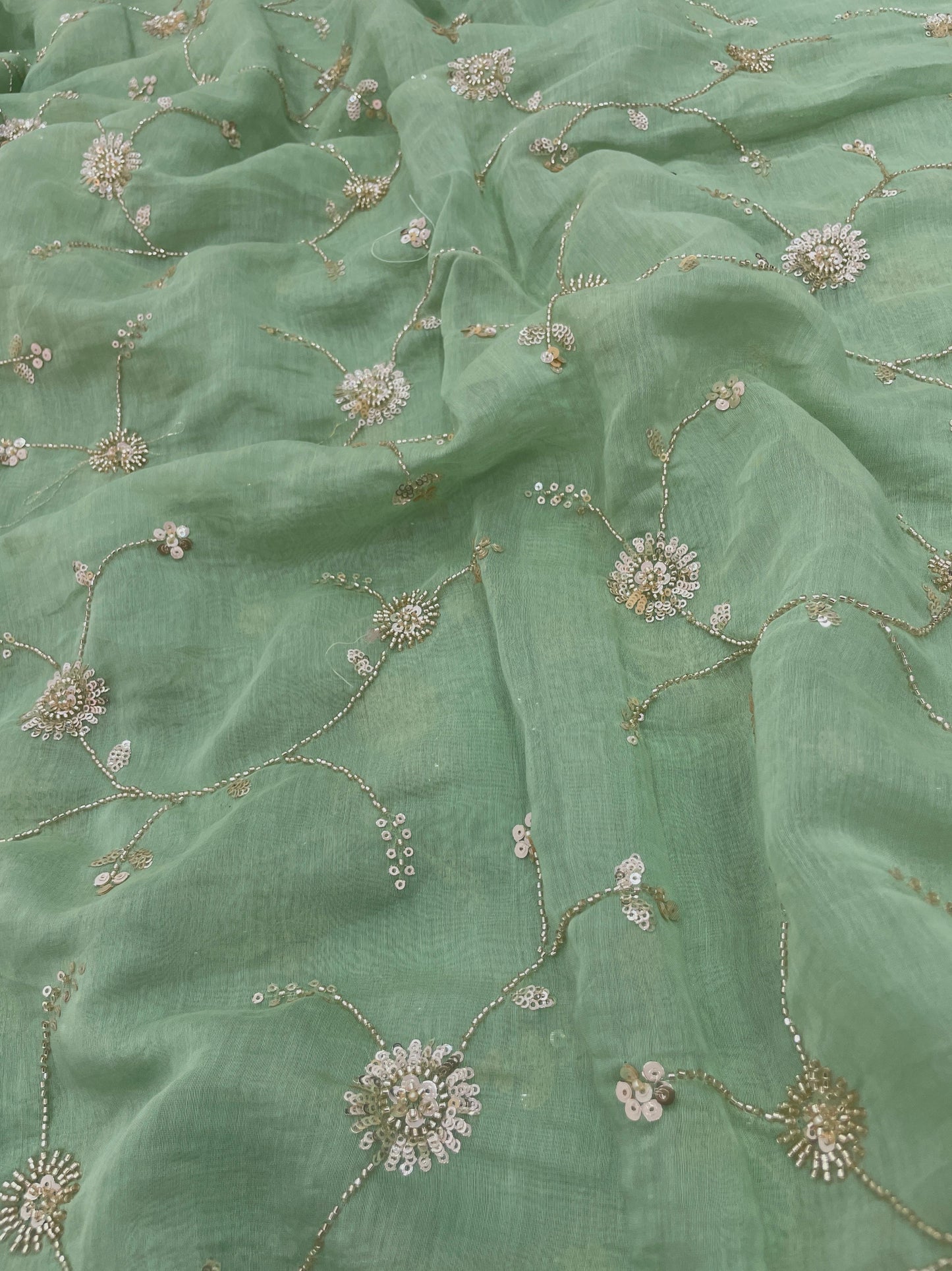 Chanderi Embroidery Beads(Color Available) 44"Inch