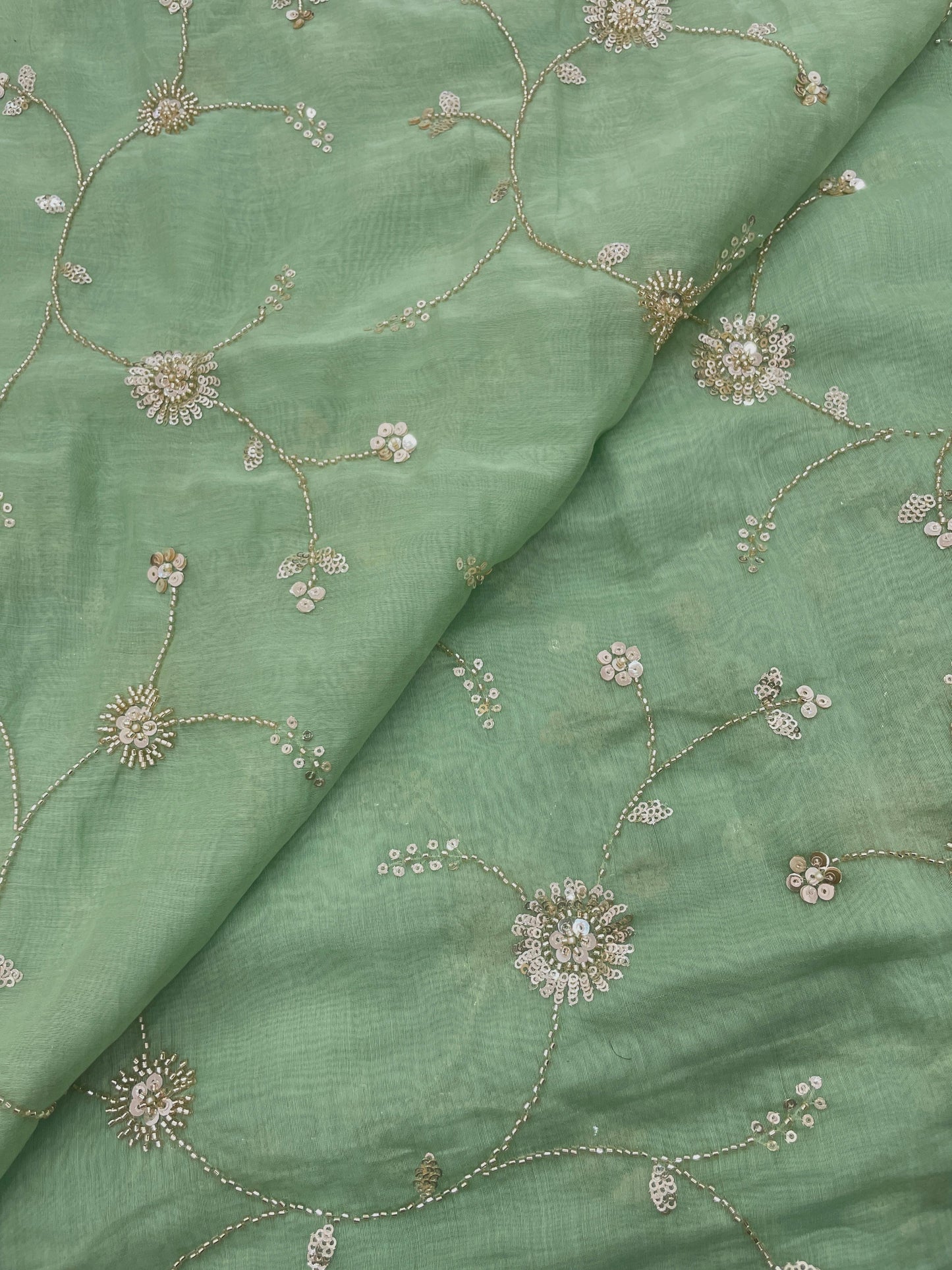 Chanderi Embroidery Beads(Color Available) 44"Inch