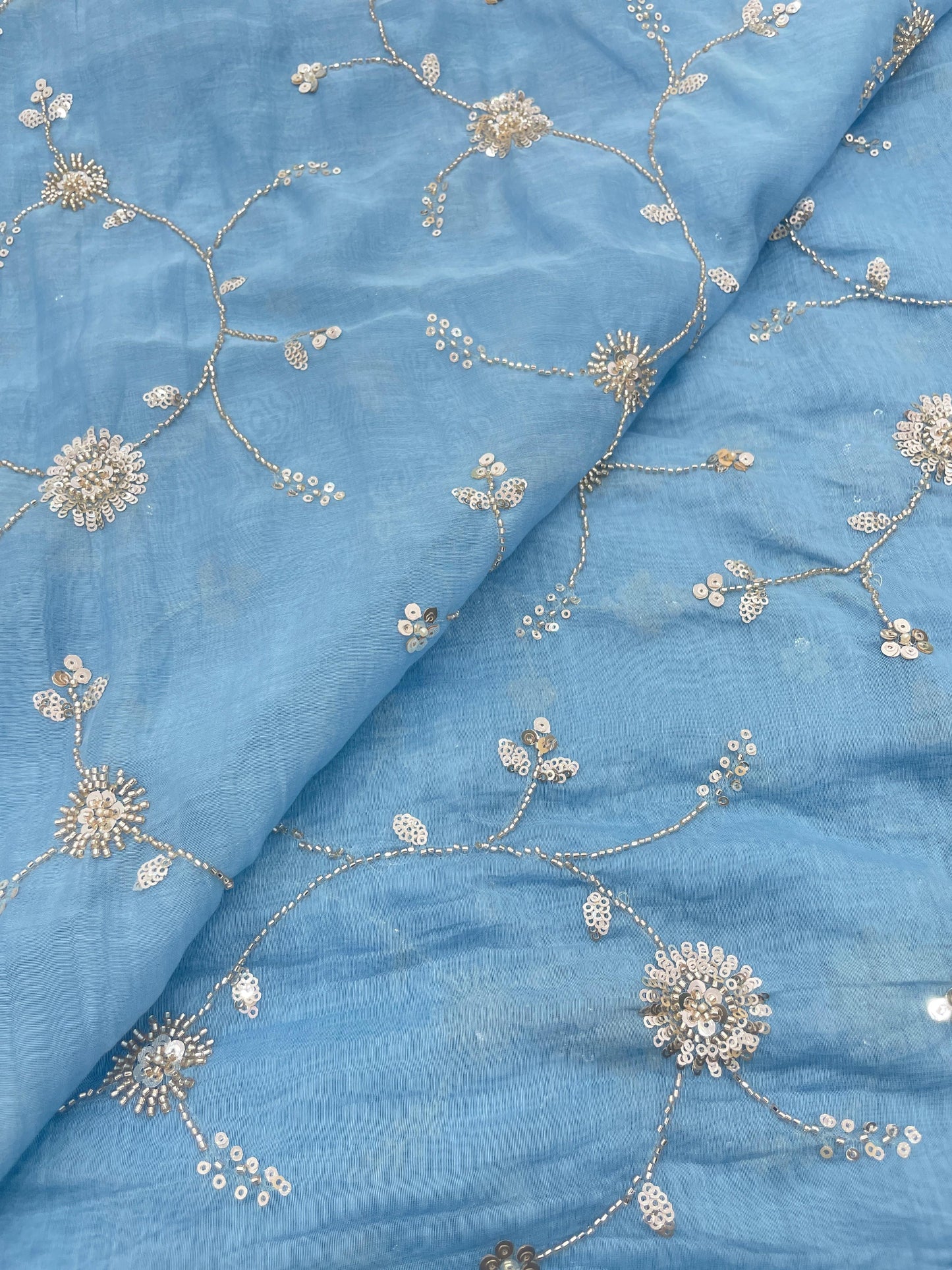 Chanderi Embroidery Beads(Color Available) 44"Inch