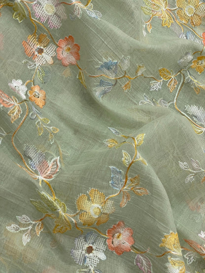 Chanderi Embroidery (Color Available) 44"Inch