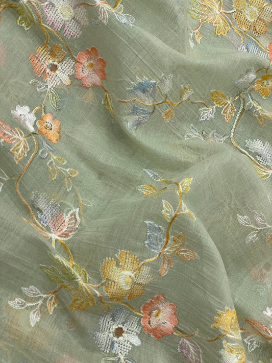 Chanderi Embroidery (Color Available) 44"Inch