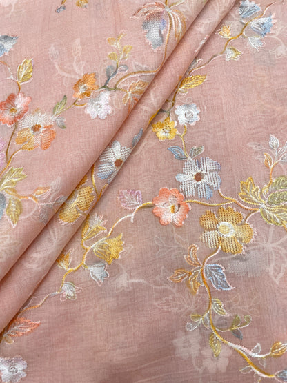 Chanderi Embroidery (Color Available) 44"Inch