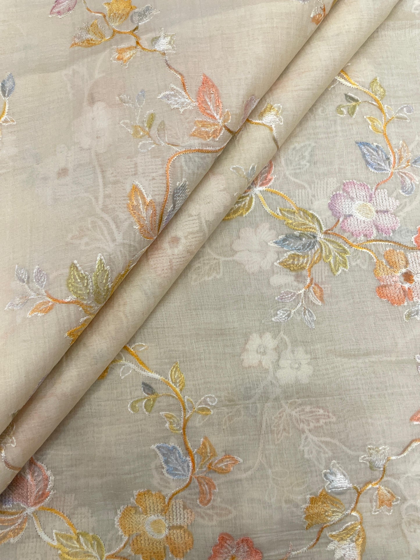 Chanderi Embroidery (Color Available) 44"Inch