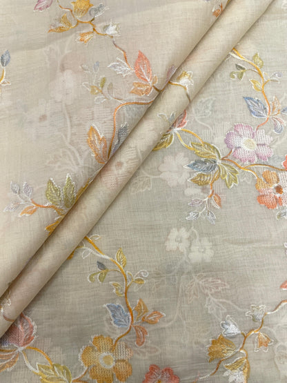 Chanderi Embroidery (Color Available) 44"Inch