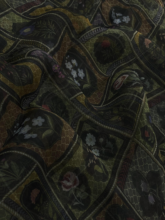 Pure Silk Organza print