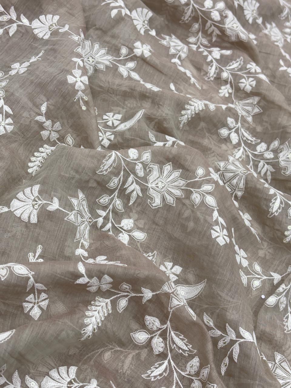 Chanderi Embroidery (Color Available) 44"Inch