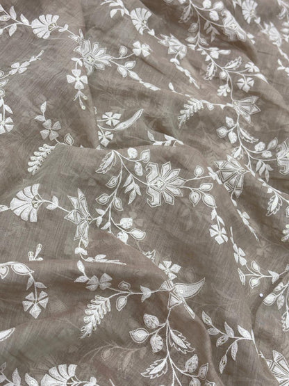 Chanderi Embroidery (Color Available) 44"Inch