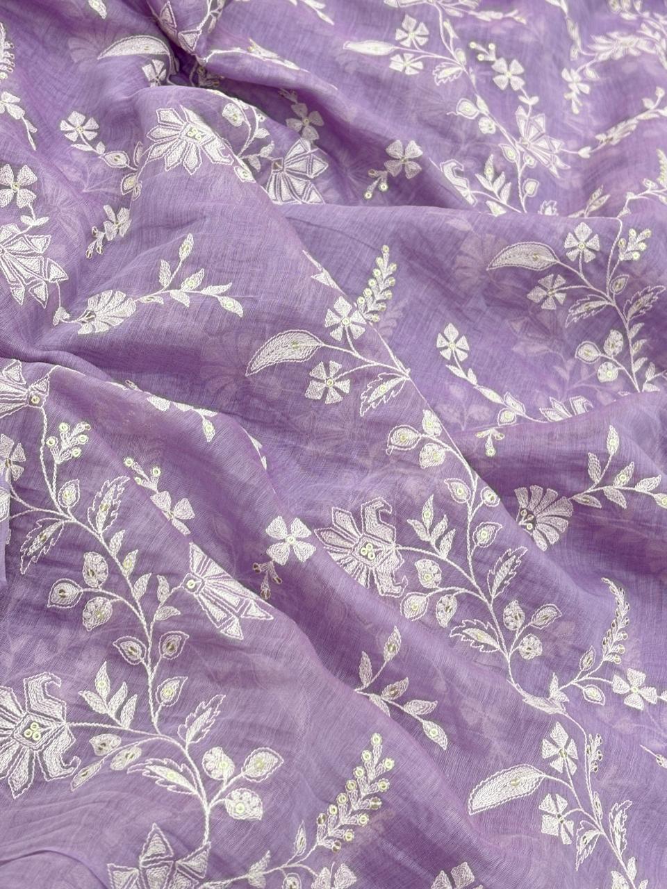 Chanderi Embroidery (Color Available) 44"Inch