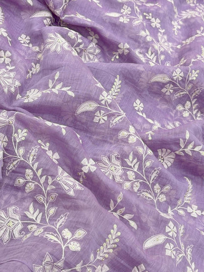 Chanderi Embroidery (Color Available) 44"Inch