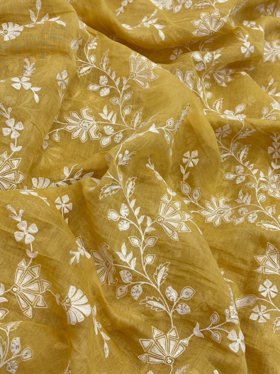 Chanderi Embroidery (Color Available) 44"Inch
