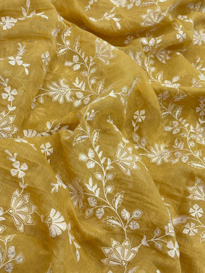 Chanderi Embroidery (Color Available) 44"Inch