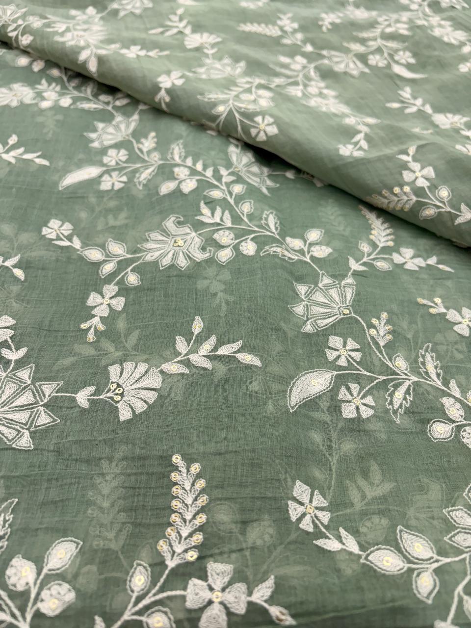 Chanderi Embroidery (Color Available) 44"Inch