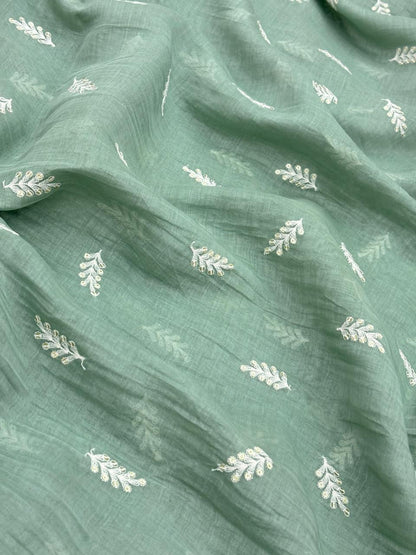 Chanderi Embroidery (Color Available) 44"Inch