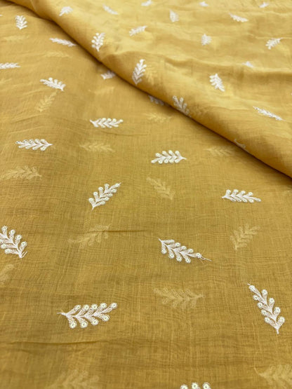 Chanderi Embroidery (Color Available) 44"Inch