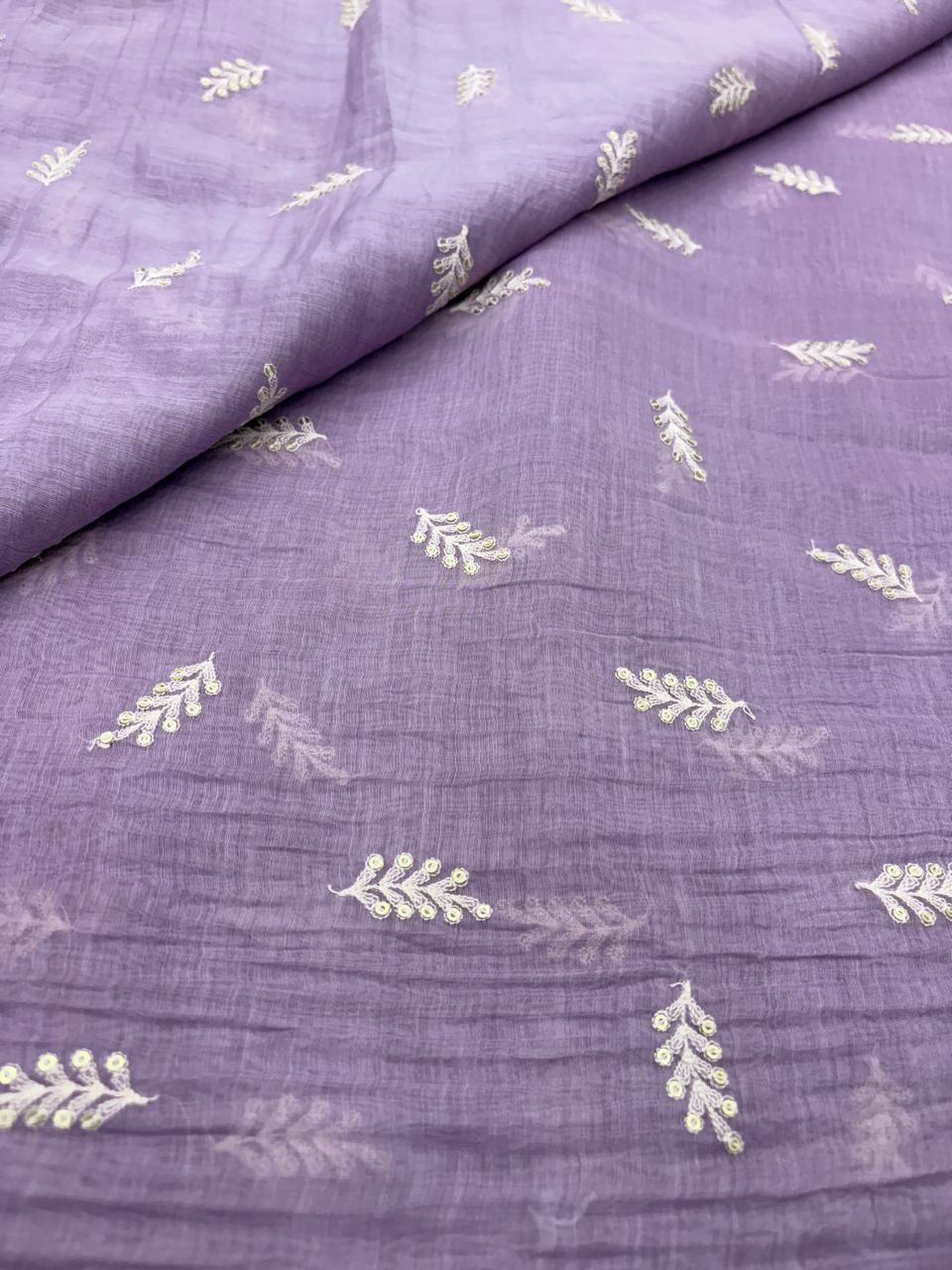 Chanderi Embroidery (Color Available) 44"Inch